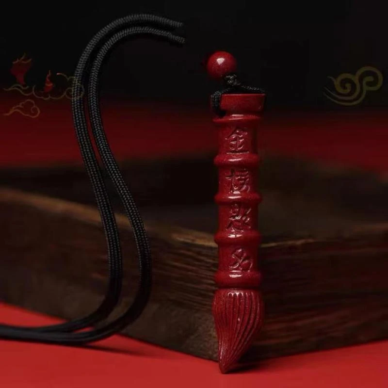 天然辰砂朱砂紫金砂【文昌笔/塔】坠项链雕刻精致节节高升气质精美