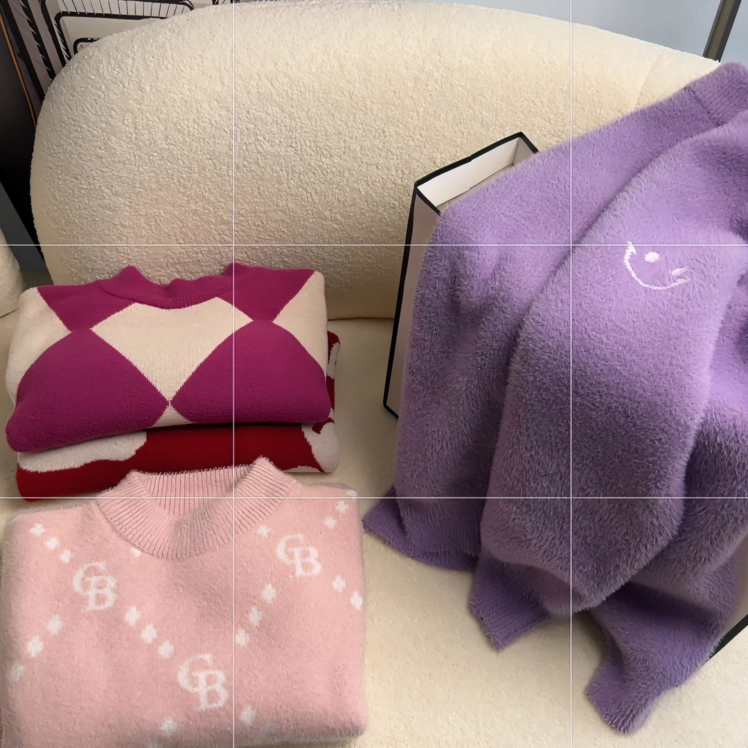 6-7 可米乐圆领套头针织毛衣