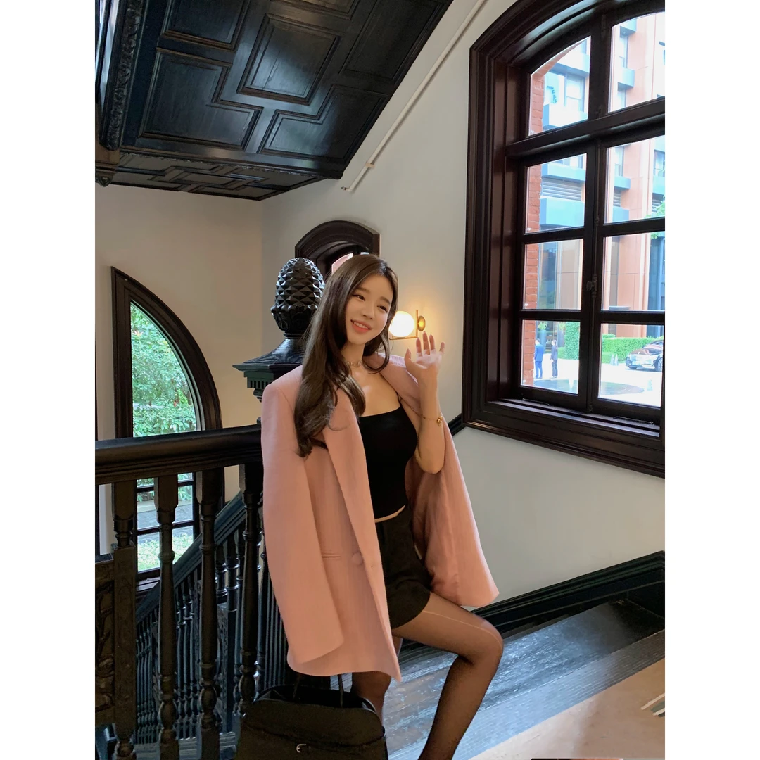 「银河遐思」细闪灯芯绒女秋冬亮丝绒感面料ins西服FA2304277