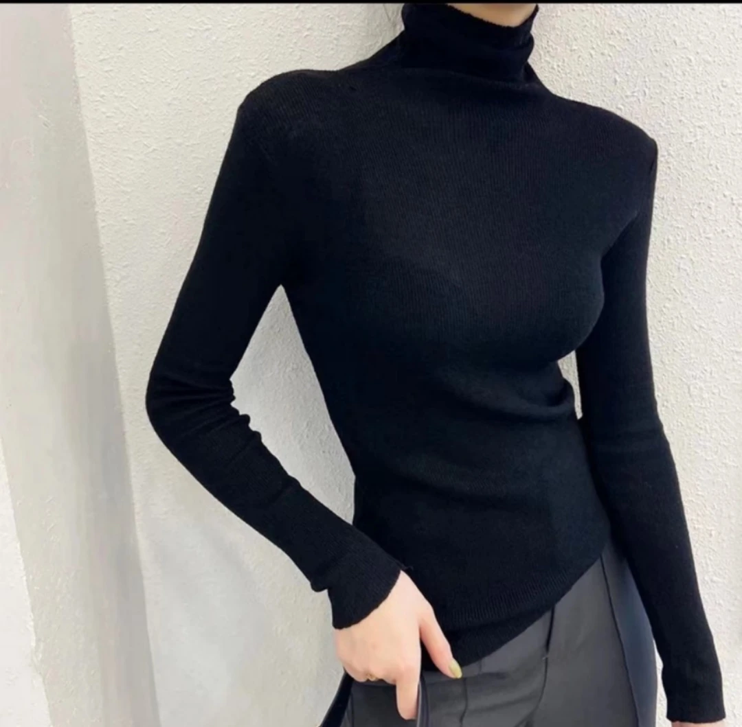 6037【蝶谷】修身高领打底衫毛衣