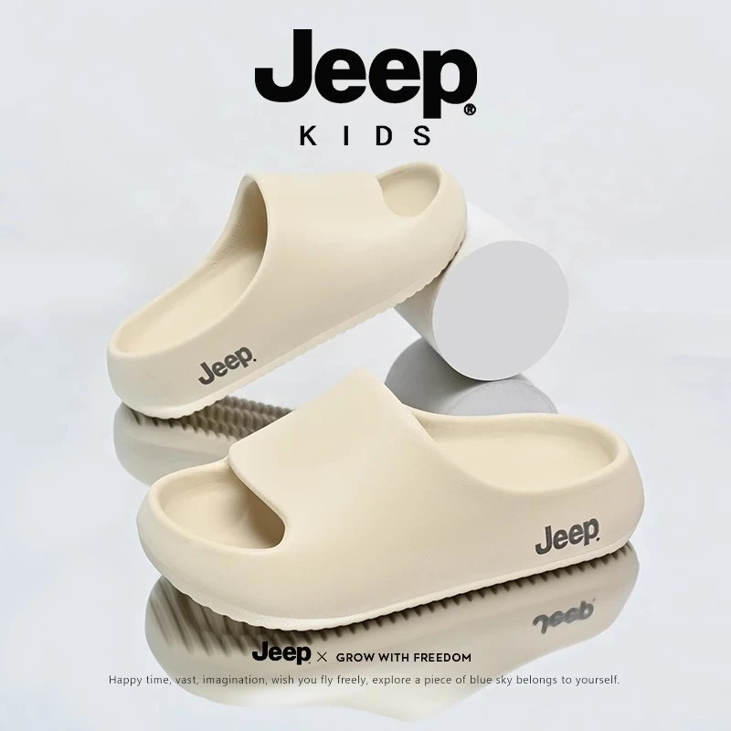 jeep踩屎感儿童椰子拖鞋男女孩外穿凉拖鞋居家软底浴室防滑一字拖
