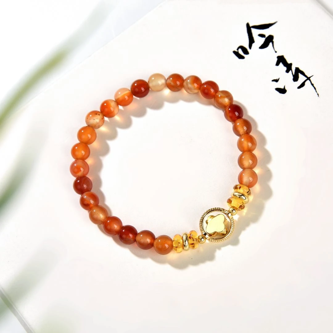 夏精致简约百搭轻奢气质玛瑙手串女高档高颜值手链