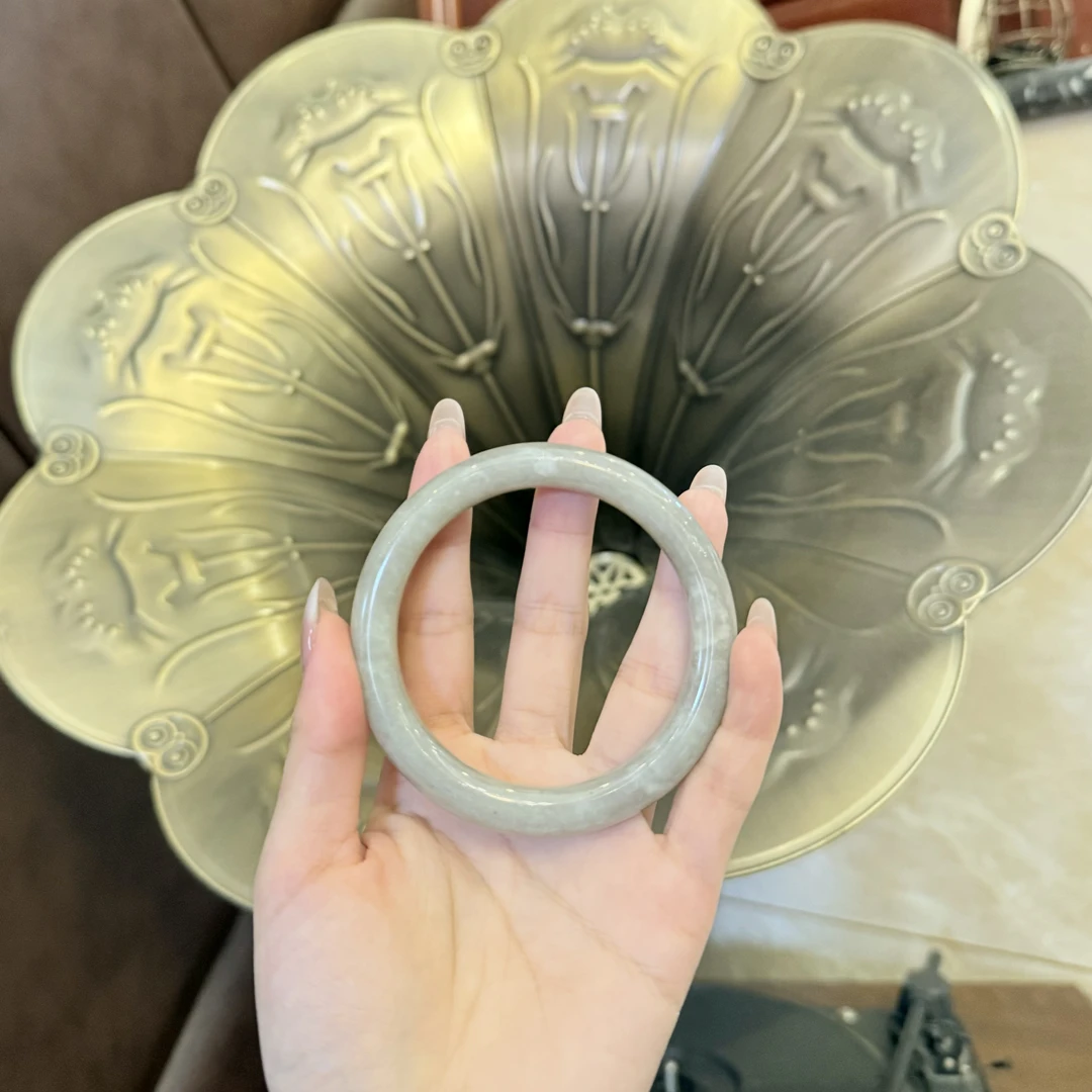 源源手作*和田玉烟紫手镯（圈口随机）