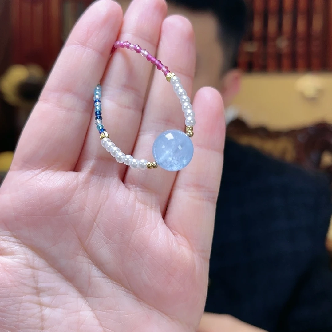 水晶颈饰未镶嵌蓝色 项链