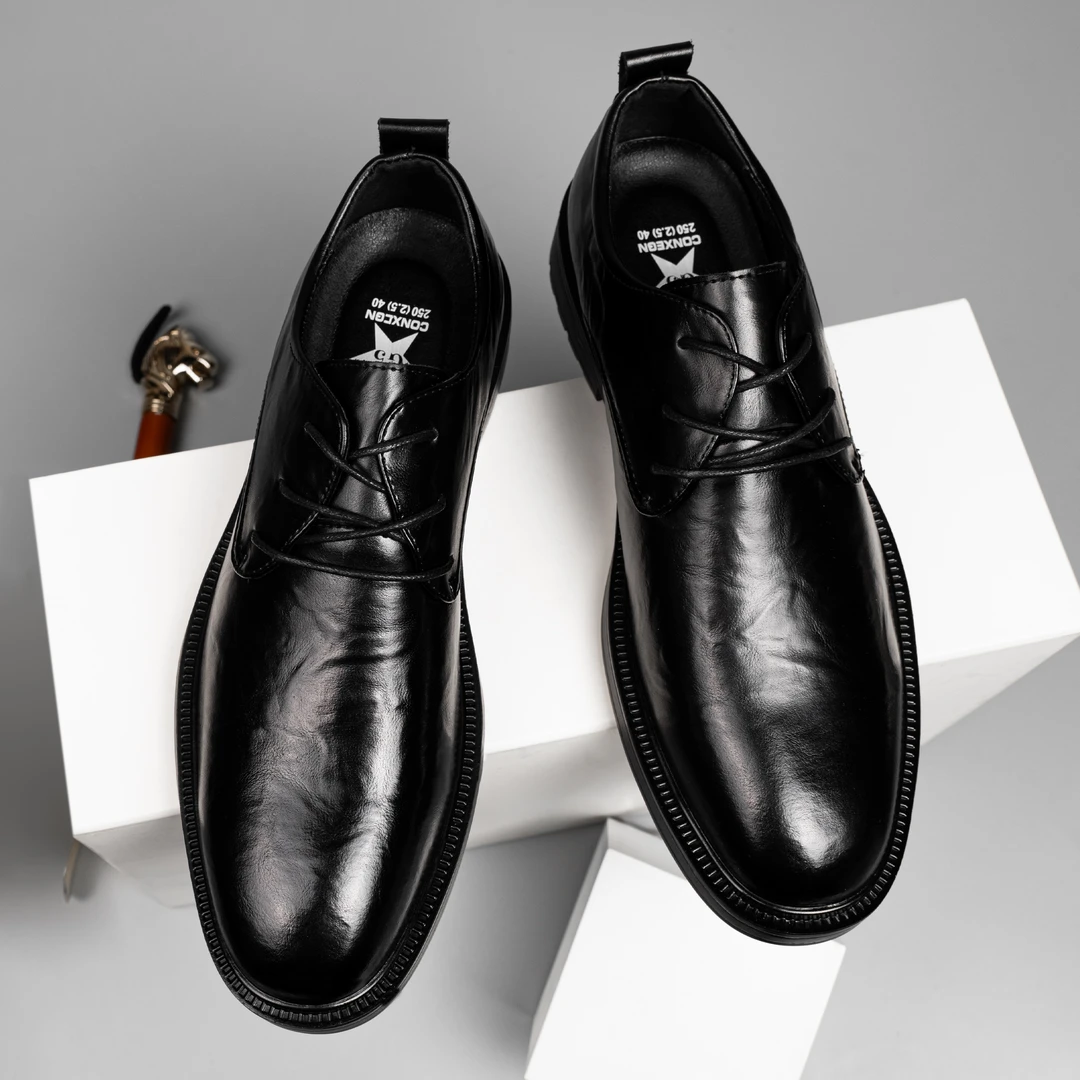 秋冬新款牛皮真皮男士商务休闲皮鞋英伦风时尚新郎上班男鞋