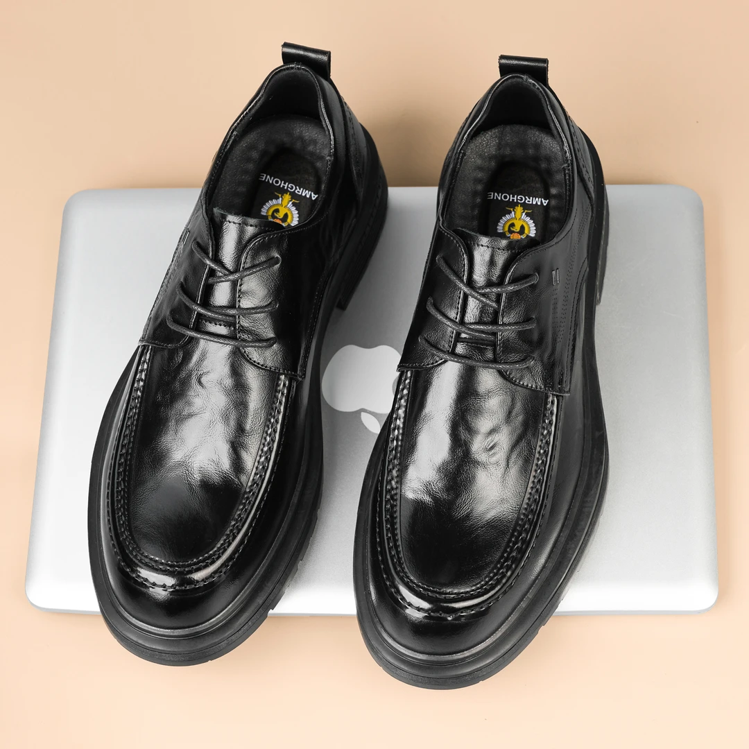 头层牛皮秋冬新款商务休闲皮鞋英伦风百搭款结婚新郎男鞋85331