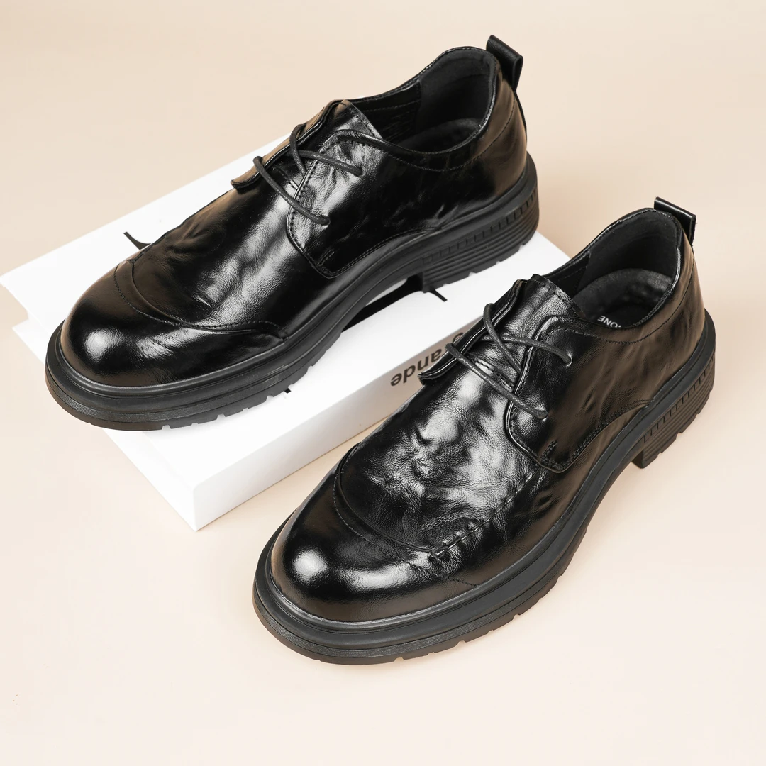 头层牛皮男士商务休闲皮鞋真皮尖头英伦风潮流新郎上班男鞋85369