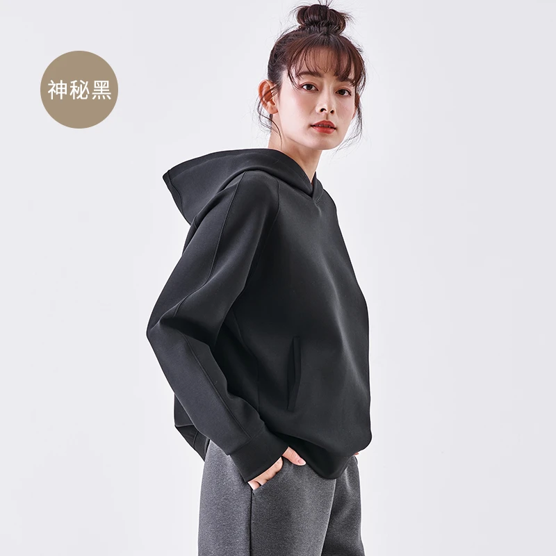 秋冬春秋女士百搭宽松带帽套头休闲三明治时尚连帽卫衣LE18037