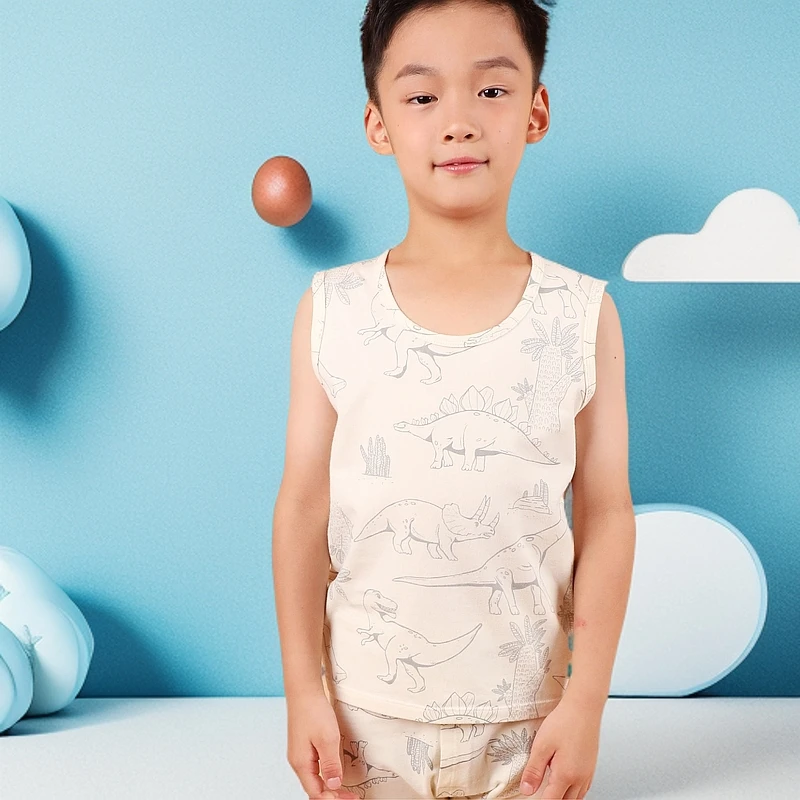 皮尔卡丹儿童背心宽肩打底棉质男童圆领春秋冬季KD139061