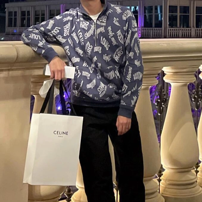 99新louisvuitton路易威登满logo蓝色夹克s码