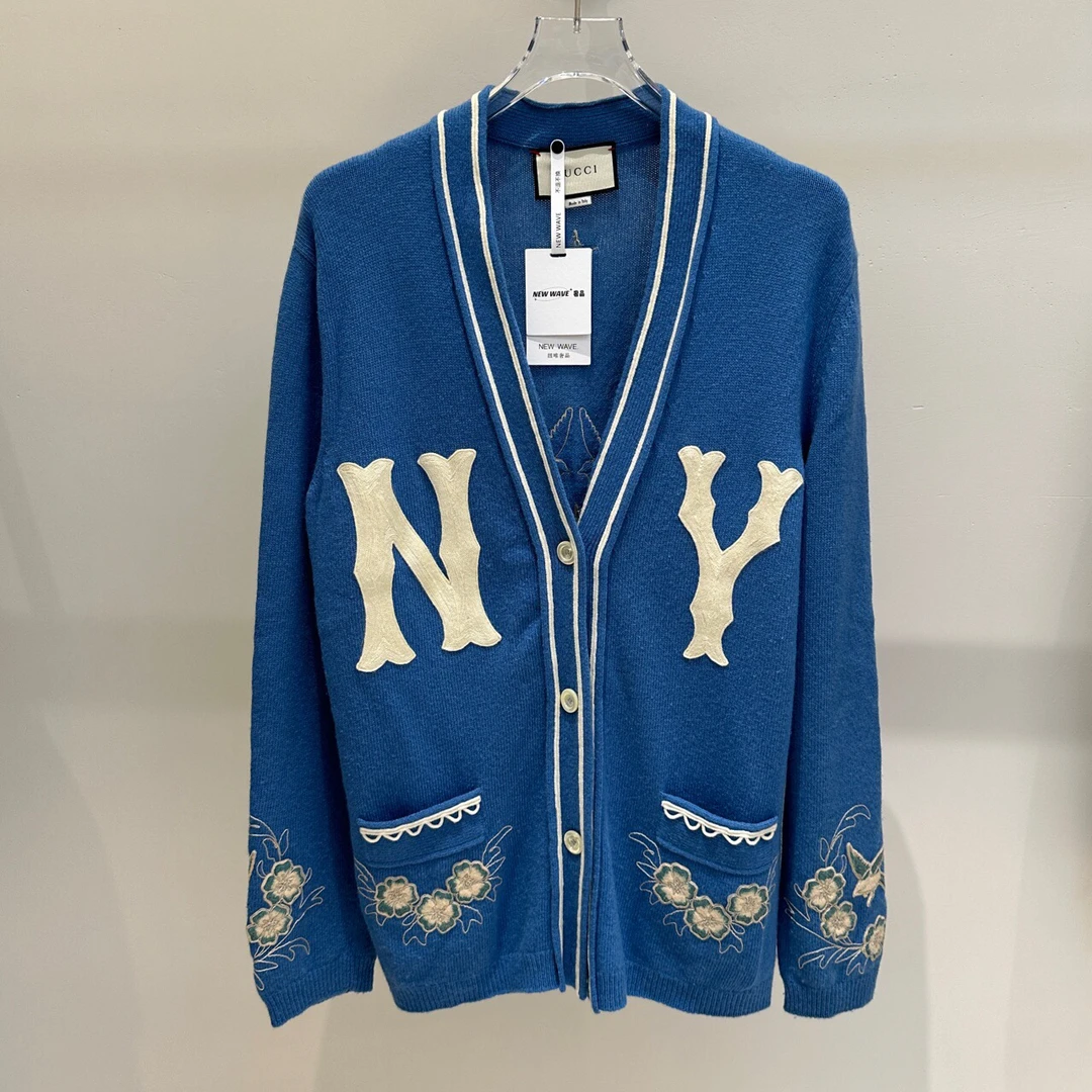 99新 Gucci 古驰 花卉嵌花针织开衫S码原价24832 GU115