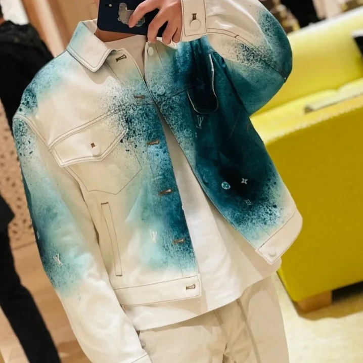 99新 LouisVuitton 23ss新款渲染星空牛仔夹克外套56码 LV00886