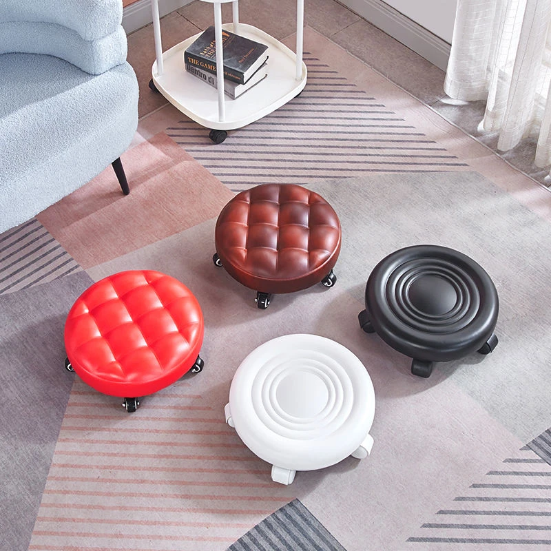 滑轮矮凳家用美缝简约带轮子小凳子擦地修脚移动小板凳带娃学步凳