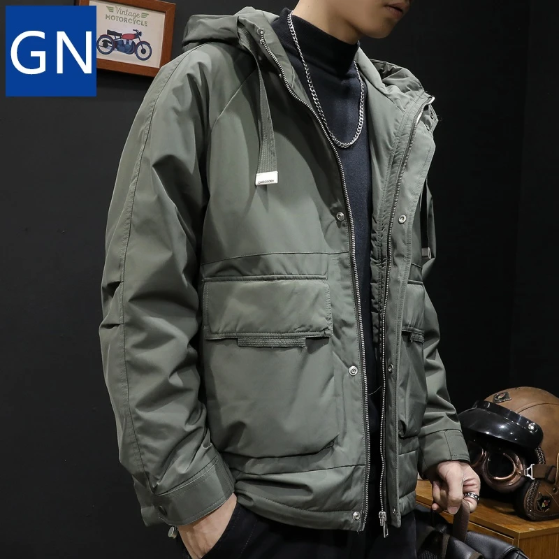 外套男冬装棉服连帽工装冲锋衣大码美式潮牌男士棉衣加厚休闲外套