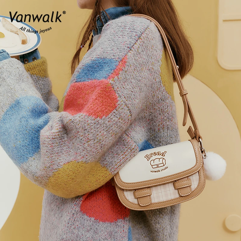 VANWALKins面包屋甜美可爱少女剑桥包腋下豆腐包高级感斜挎单肩包
