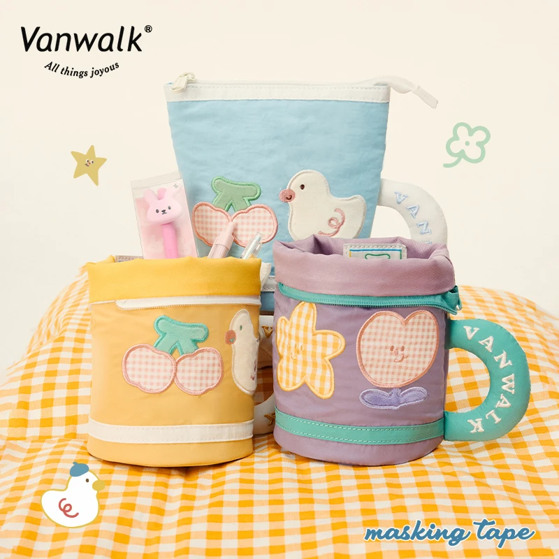 VANWALK农场系列 小众设计高颜值圆筒拉链笔袋创意水杯文具收纳袋