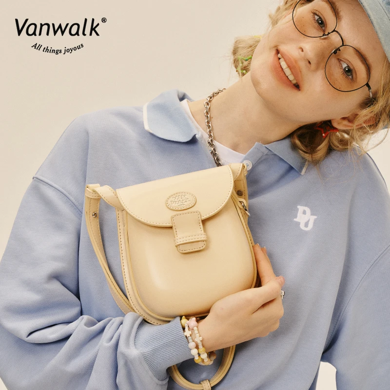 VANWALK odd school 可爱美式复古少女豆豆包ins风迷你单肩斜挎包