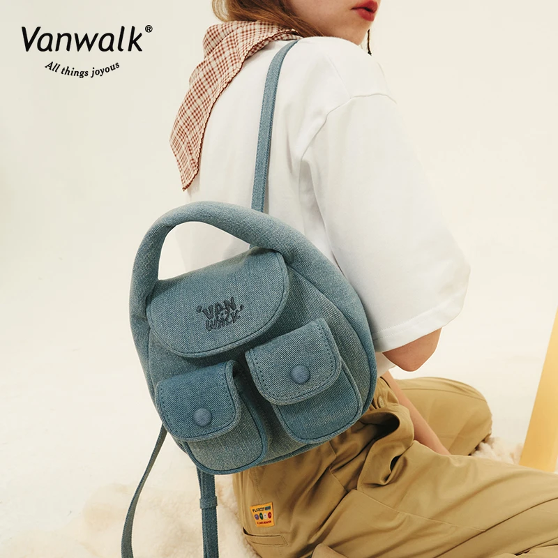 VANWALK夏午茶 美式甜心少女手提包可爱ins迷你星星银色双肩包