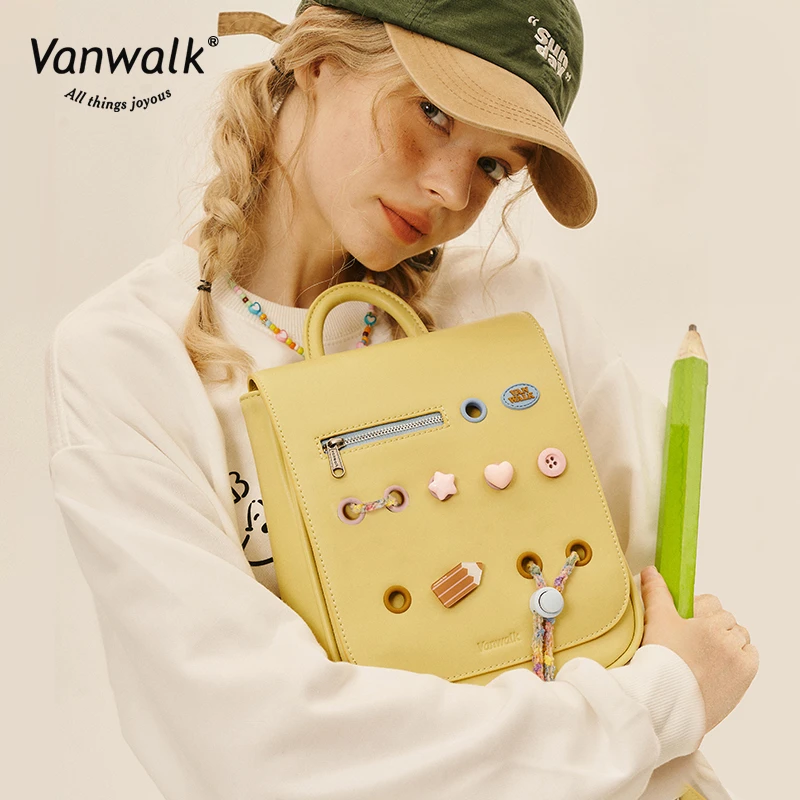 VANWALK odd school 可爱糖果少女diy双肩包甜美百搭学生书包ins