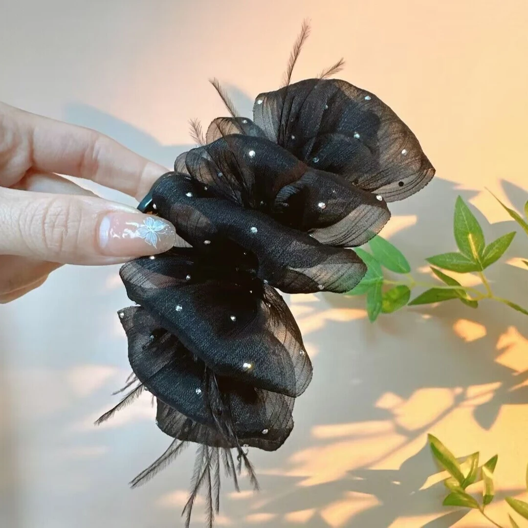 哈韩宅物哈韩宅物满天星羽毛抓夹显发量发抓后脑勺鲨鱼夹发卡