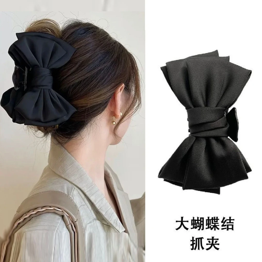 哈韩宅物哈韩宅物蝴蝶结抓夹鲨鱼夹大号高级感盘发发夹后脑勺头饰