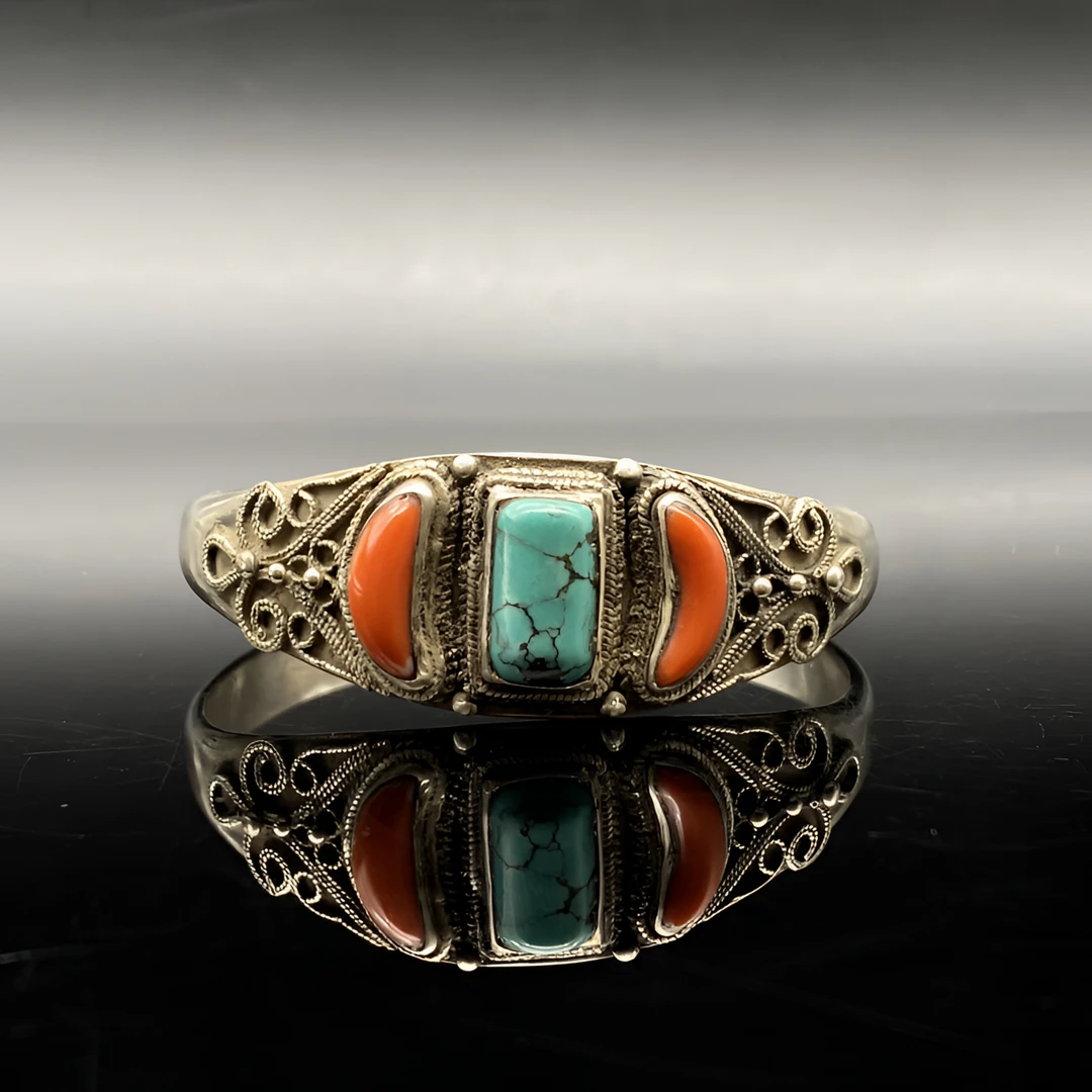 足银树脂手镯 正品旭日乌优大童儿童银手镯蒙古元素s990银镯1200