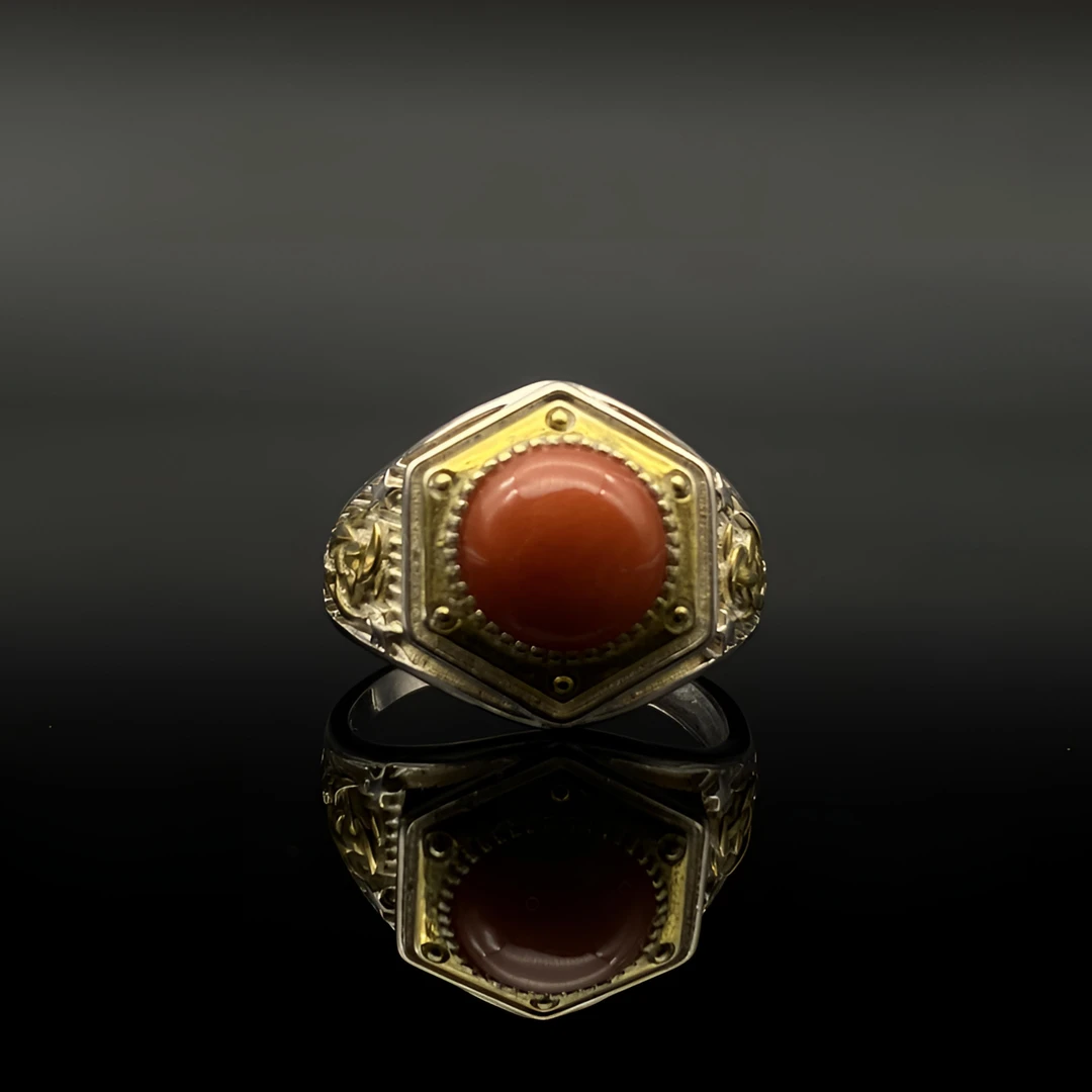 足银树脂戒指 正品旭日银戒指蒙古元素民族风纯银s990银戒指551