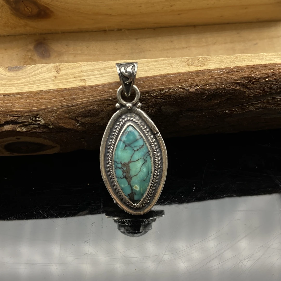 吊坠足银琉璃 纯银正品乌优银吊坠蒙古元素民族风纯银990挂坠288