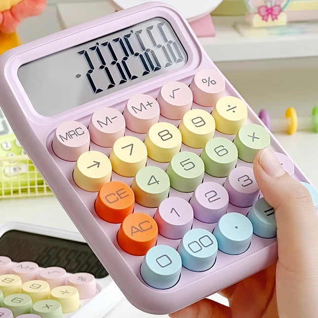 巴胺色系计算器学生可爱柔性键盘计算机-元气-yqd1471