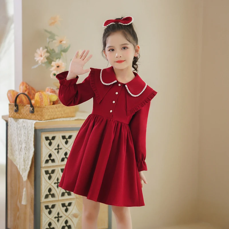 儿童秋装连衣裙春秋款2025新款女童学院风裙子洋气童装春季公主裙