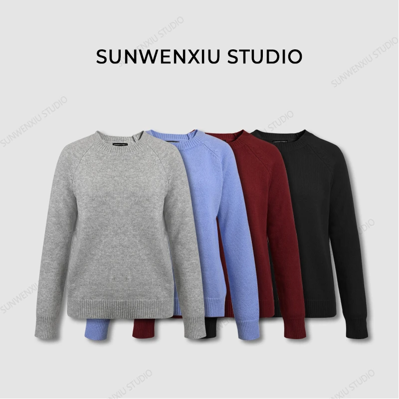 swx studio2店 100%羊毛 极简气质百搭显瘦基础羊毛衫