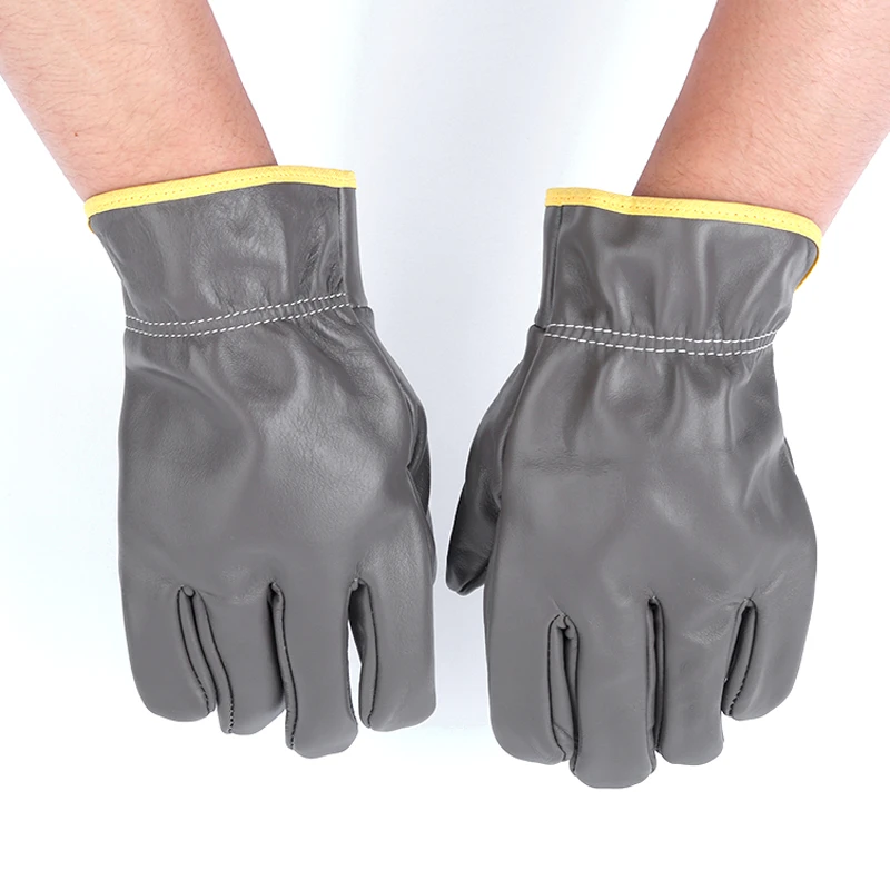 头层牛皮电焊手套耐磨防烫隔热柔软焊工耐用劳保短款司机全背手套