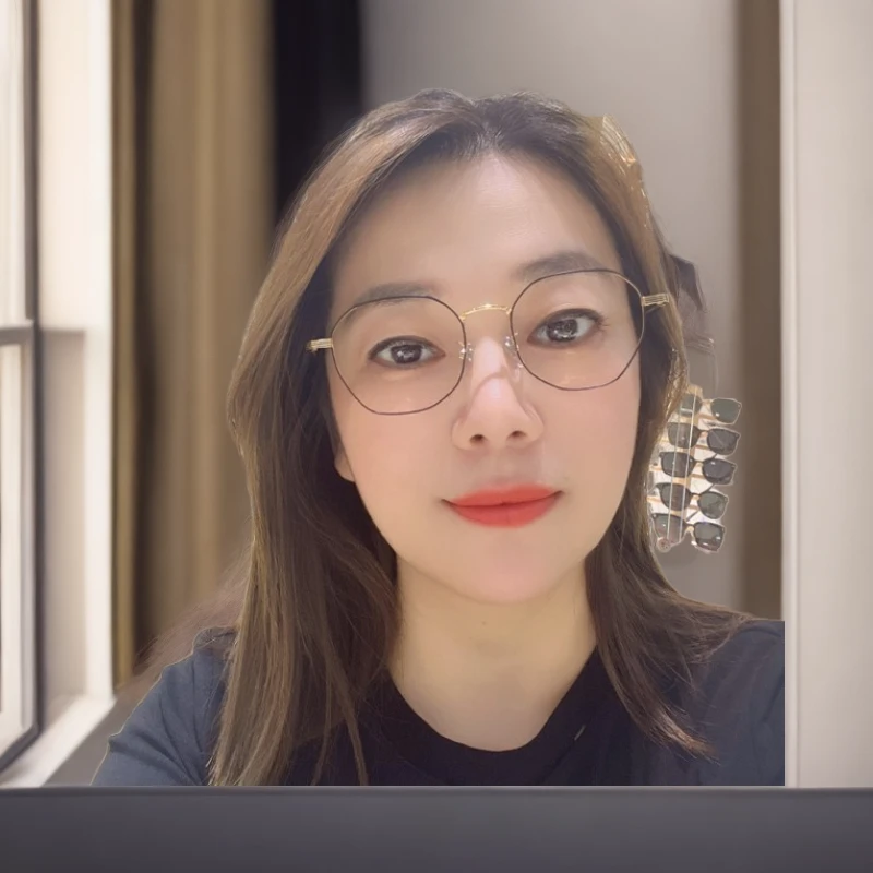 蒂玛高颜值复古潮流多边形大脸显小防蓝光防辐射近视眼镜男女变色