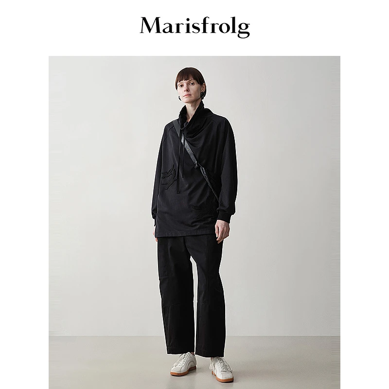 【艺术匠坊】玛丝菲尔海鸥灵感印花连帽宽松休闲卫衣A1DE