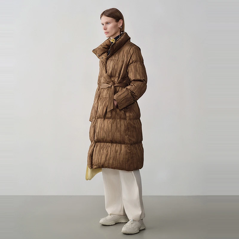 【格一精选】玛丝菲尔收腰长款羽绒外套T1EG4737Y