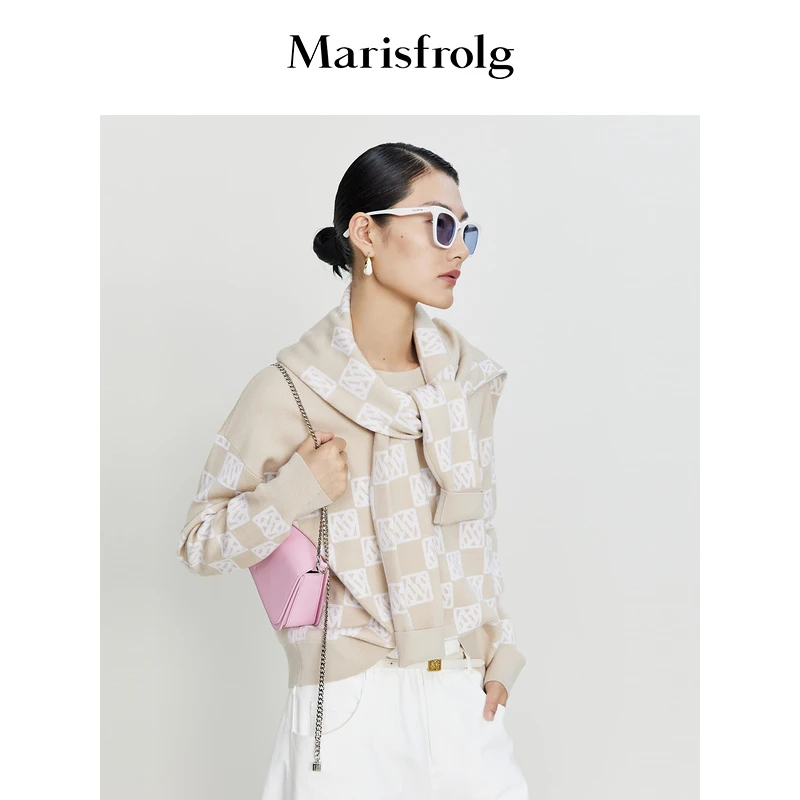 【平子精选】Marisfrolg玛丝菲尔时尚休闲复古百搭设计感长袖针织衫