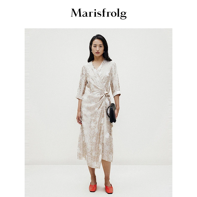 Marisfrolg玛丝菲尔气质轻奢复古优雅法式女装连衣裙A1DE14046