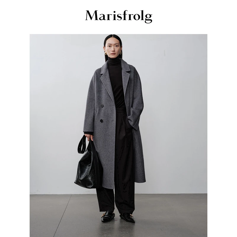 【艺术时装大衣】玛丝菲尔年翻领设计双排扣大衣外套T1EG4701D