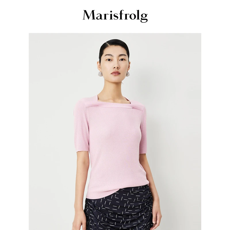 Marisfrolg玛丝菲尔上衣时尚百搭修身春夏针织衫A1DE2830M打底