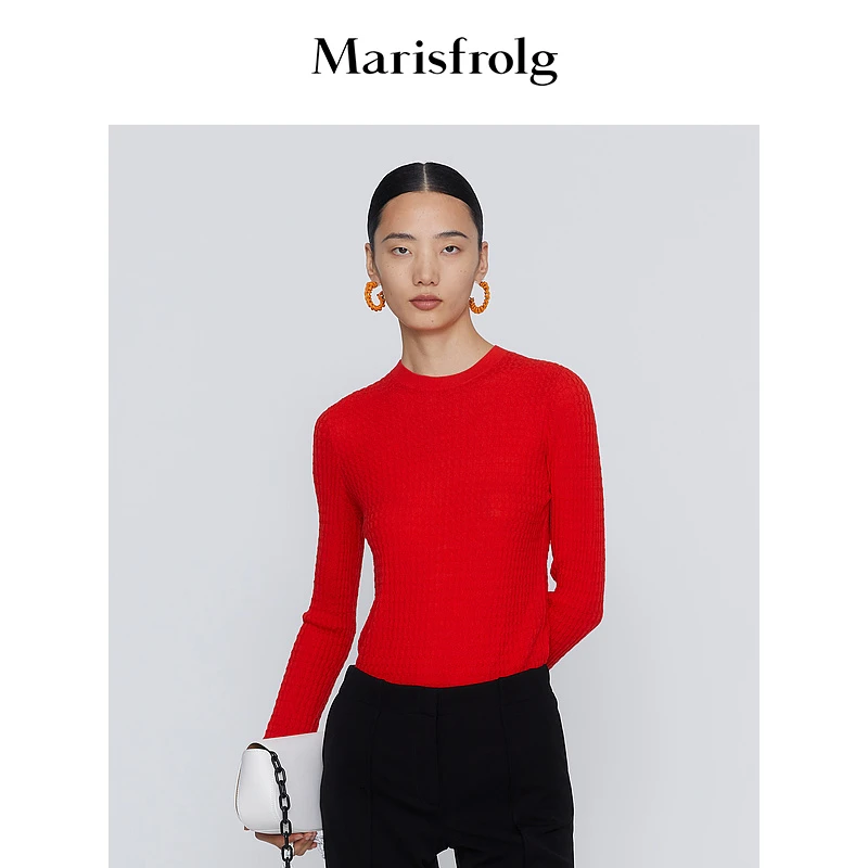 【众星精选】Marisfrolg/玛丝菲尔时尚针织超细绵羊毛衫