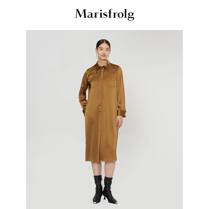 【质感顺滑系列】Marisfrolg玛丝菲尔连衣裙收腰时尚休闲A1BW32256
