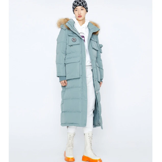 【米儿精选】玛丝菲尔中长款连帽羽绒休闲运动户外A1BW4637Y