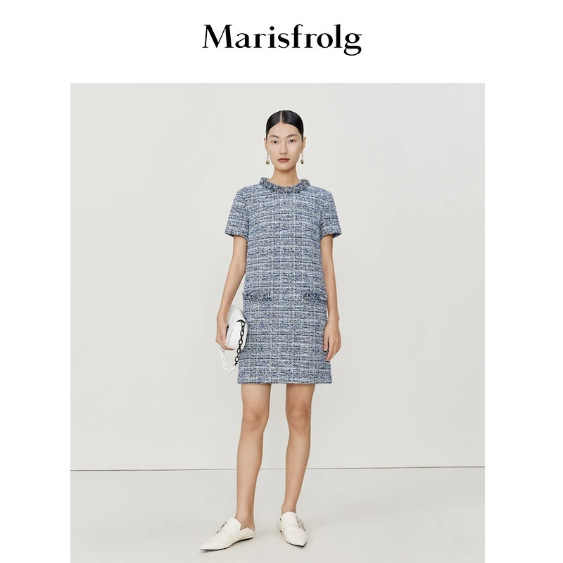 【星线好物】Marisfro玛丝菲尔连衣裙满印粗花呢提花A1CX12046