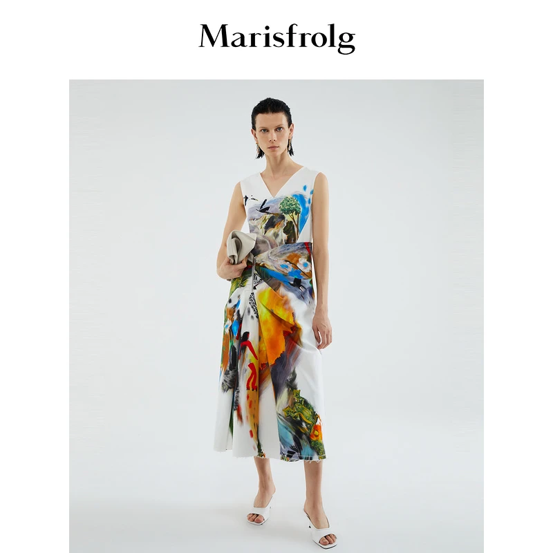 Marisfrolg玛丝菲尔气质长裙时尚女士夏季设计师连衣裙A1BW2146E