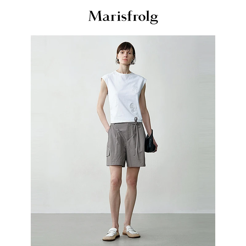 Marisfrolg玛丝菲尔时尚休闲气质夏季女士圆领无袖T恤A1EG24131