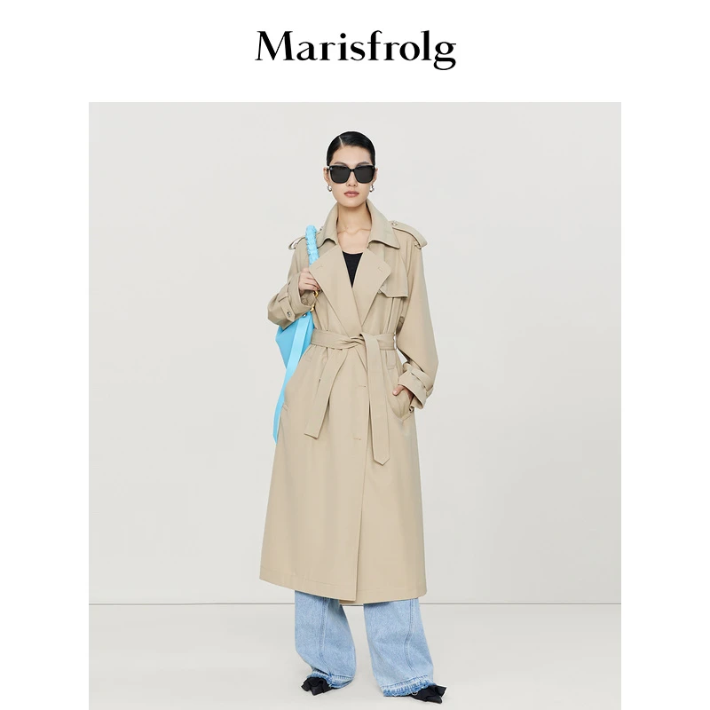 【米儿精选】Marisfrolg玛丝菲尔时尚休闲气质宽松女中长款外套