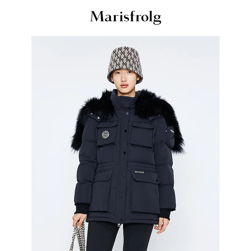 【米儿精选】Marisfrolg玛丝菲尔连帽收腰秋冬时尚户外女款羽绒服