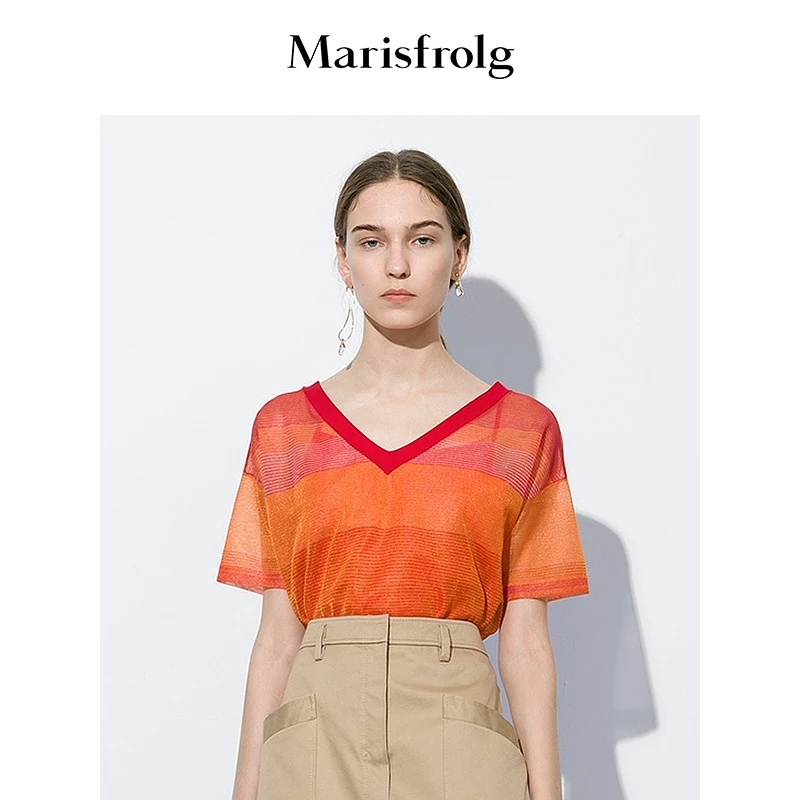 【米儿精选】Marisfrolg玛丝菲尔休闲时尚百搭春夏女士T恤A1AY2865M