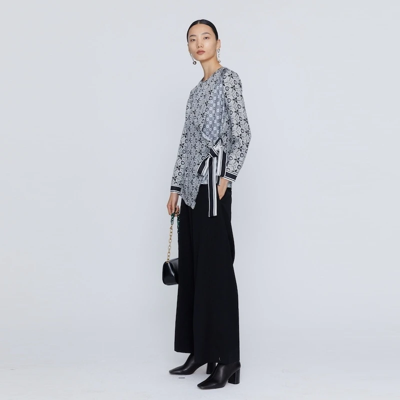 【冬姐精选】玛丝菲尔2022春季新款黑色阔腿休闲裤裤子女秋冬保暖