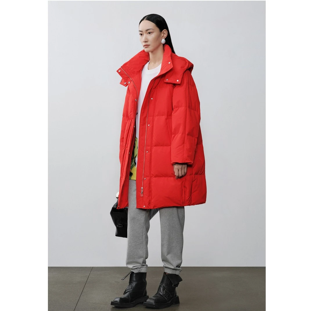 玛丝菲尔潮流时尚保暖简约羽绒服休闲秋冬纯色宽松AADE4729Y